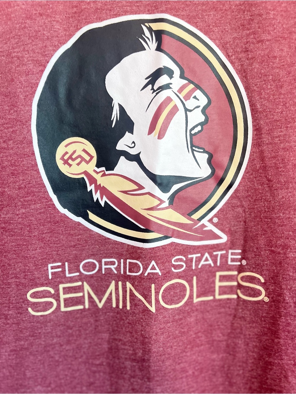 FSU Florida State Seminoles T-Shirt Burgundy Graphic Print Women’s M 8-10